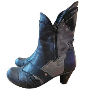 Dkode Women's Boho Leather Vintage Style Zippered Retro Ankle Boots Size EU 38.